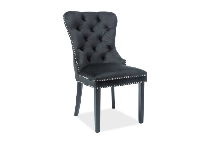 August Velvet chair black