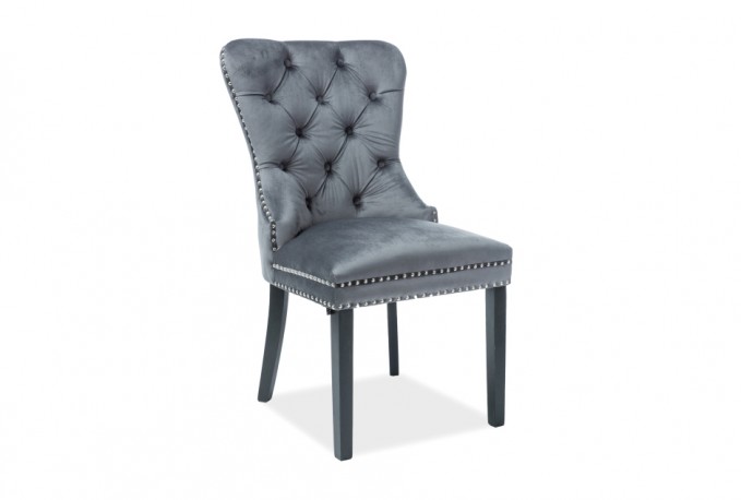 August Velvet chair gray
