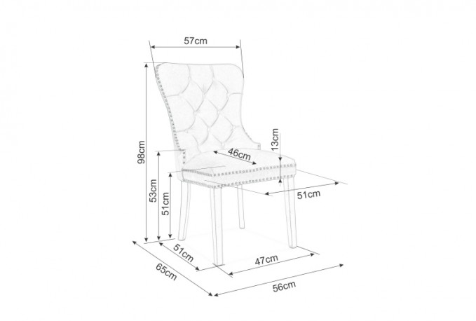 August Velvet chair gray