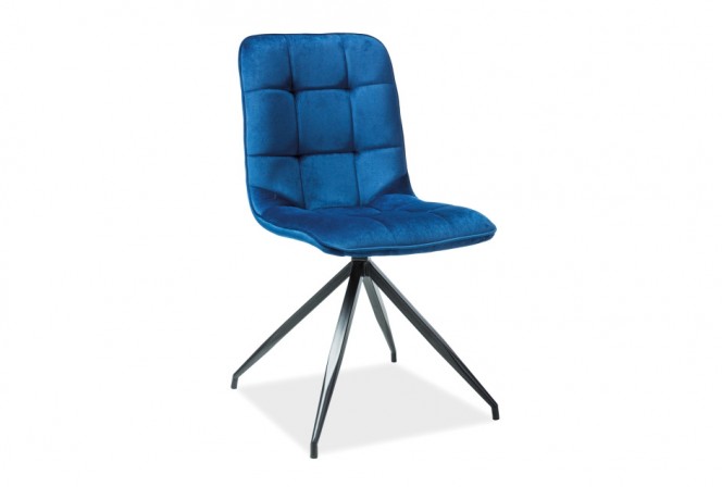 Texo Velvet chair navy blue