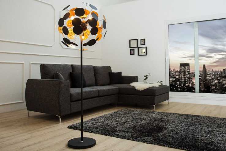 Stehleuchte Infinity 170cm schwarz gold