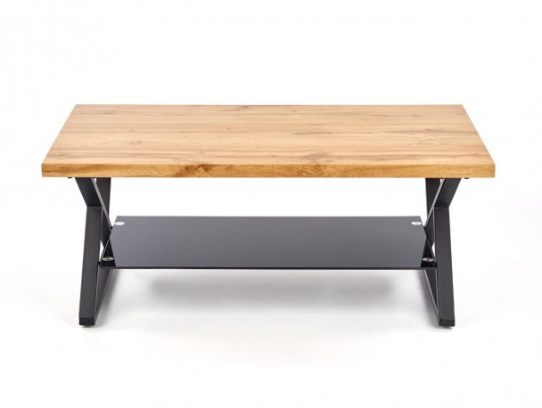 XENIA - Härligt soffbord i industriell stil naturek 110 cm