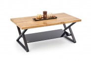 XENIA - Härligt soffbord i industriell stil naturek 110 cm