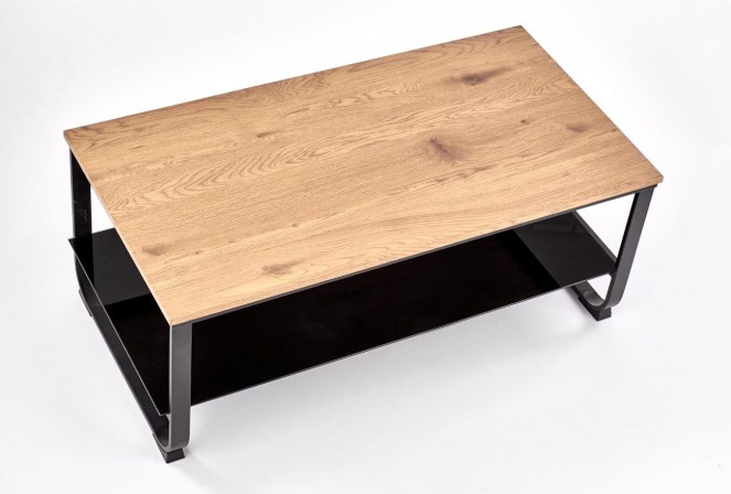 GALANT - Elegant soffbord med gyllene ekfanér 105 cm 2