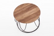 ANUBIS - Elegant soffbord i industriell stil valnöt/svart 60 cm