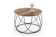 ANUBIS - Elegant soffbord i industriell stil valnöt/svart 60 cm
