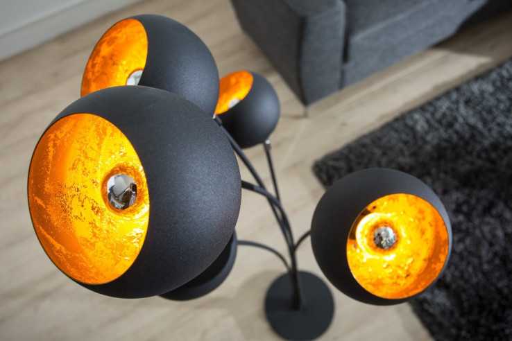Stehleuchte Magma 170cm schwarz gold