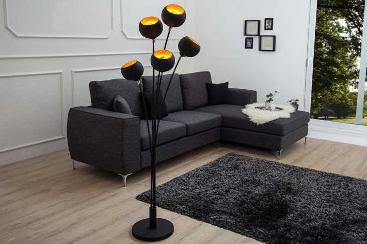Stehleuchte Magma 170cm schwarz gold