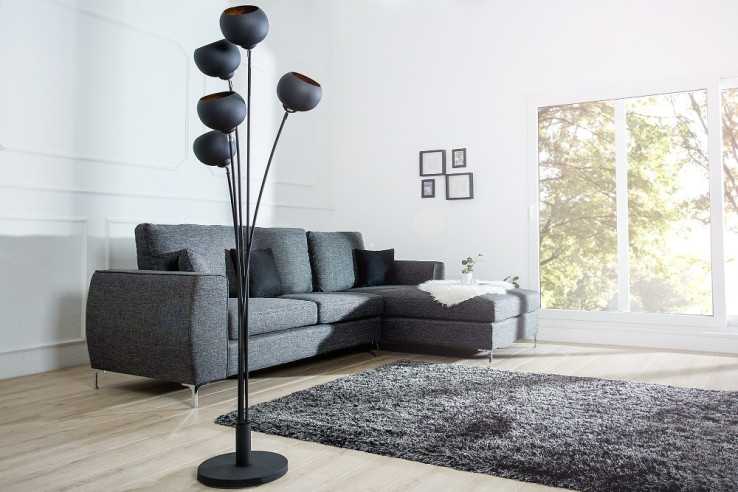 Stehleuchte Magma 170cm schwarz gold