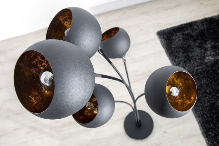 Stehleuchte Magma 170cm schwarz gold