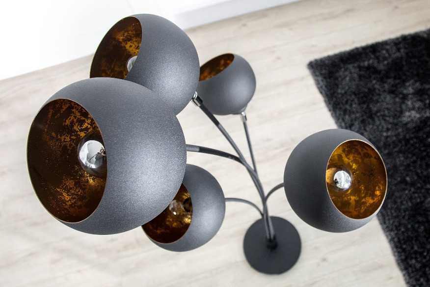Stehleuchte Magma 170cm schwarz gold