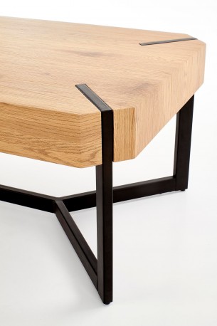 VIVAL - Soffbord i gyllene ek och svart 110 cm