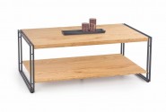 TJORN - Modernt soffbord i gyllene ek/svart 120 cm