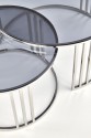 ESAIAS -  SOFFBORD I SILVER/RÖKIGT GLAS