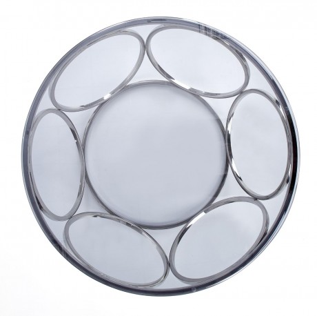 NYMF - Soffbord med rökigt glas kromad stål 80 cm