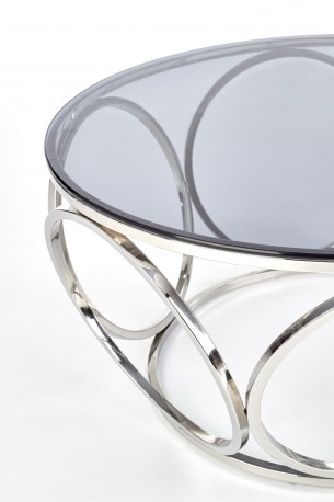 NYMF - Soffbord med rökigt glas kromad stål 80 cm