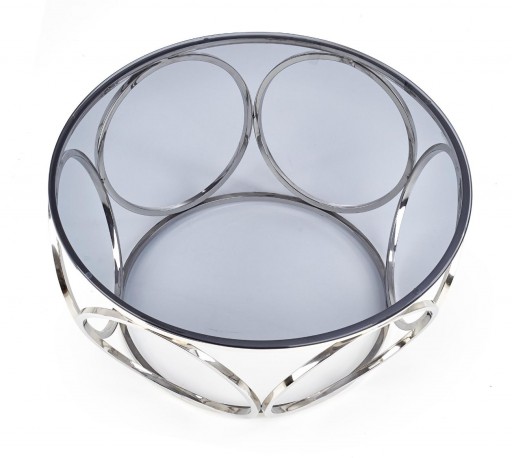 NYMF - Soffbord med rökigt glas kromad stål 80 cm