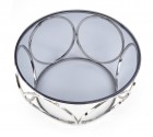 NYMF - Soffbord med rökigt glas kromad stål 80 cm