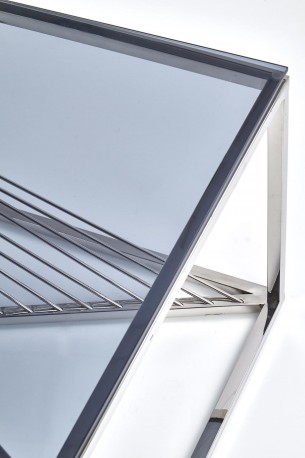 GRANSLOS - Elegant soffbord med rökigt glas 120 cm