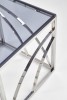 VINTERGATAN - Elegant fyrkantigt soffbord i silver/rökigt glas 55 cm