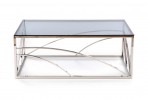 VINTERGATAN - Elegant soffbord i silver/rökigt glas 120 cm
