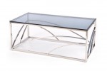 VINTERGATAN - Elegant soffbord i silver/rökigt glas 120 cm