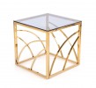 VINTERGATAN - Elegant fyrkantigt soffbord i guld/rökigt glas 55 cm