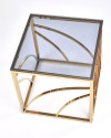 VINTERGATAN - Elegant fyrkantigt soffbord i guld/rökigt glas 55 cm