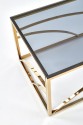 CARLA - Elegant soffbord i guld/rökigt glas 120 cm