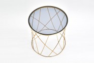 TEJANO - Modernt soffbord med rökigt glas/stål 55x55 cm