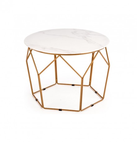MADISON coffee table white marble - gold