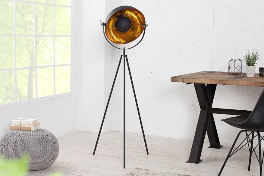 Stehleuchte Studio 140cm schwarz gold