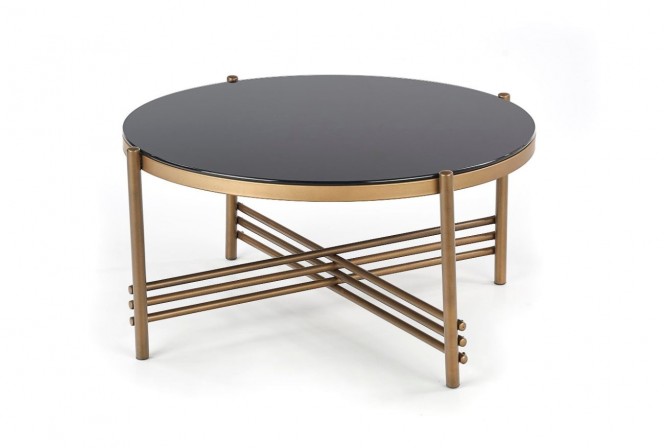 BIALA - Elegant soffbord i häftig design guld/svart 80 cm 2