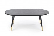 EMBOSSA -  Modernt soffbord i svart och guld 120 cm