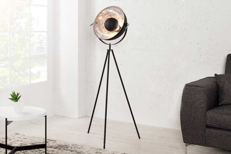 VILAFRANCA - 140cm golvlampa i svart och silver