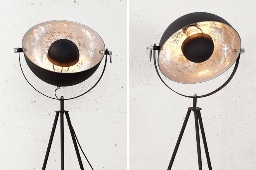 VILAFRANCA - 140cm golvlampa i svart och silver