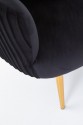 KUNG - Elegant fåtölj i svart sammet och guld 80 cm