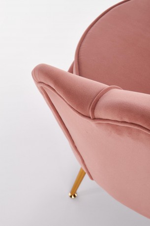 AMORINA XL - Lyxig soffa i ljusrosa sammet och stål 133 cm