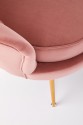 AMORINA XL - Lyxig soffa i ljusrosa sammet och stål 133 cm