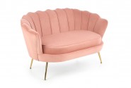 AMORINA XL - Lyxig soffa i ljusrosa sammet och stål 133 cm