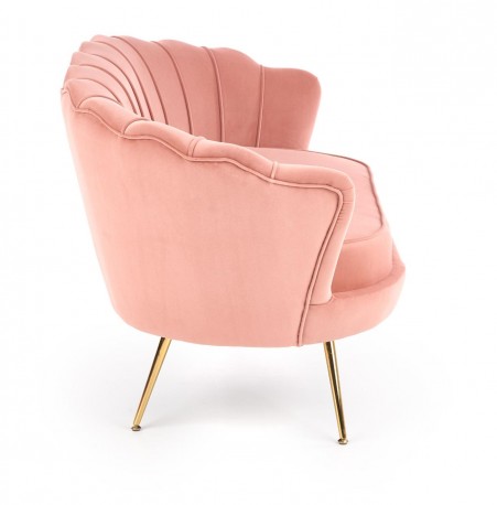 AMORINA XL - Lyxig soffa i ljusrosa sammet och stål 133 cm