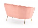 AMORINA XL - Lyxig soffa i ljusrosa sammet och stål 133 cm