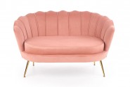 AMORINA XL - Lyxig soffa i ljusrosa sammet och stål 133 cm