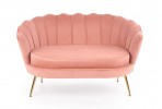 AMORINA XL - Lyxig soffa i ljusrosa sammet och stål 133 cm