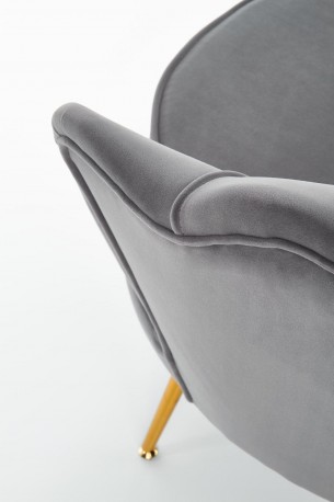 AMORINA XL - Lyxig soffa i grå sammet och stål 133 cm