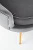 AMORINA XL - Lyxig soffa i grå sammet och stål 133 cm
