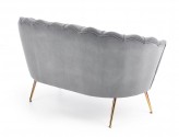 AMORINA XL - Lyxig soffa i grå sammet och stål 133 cm