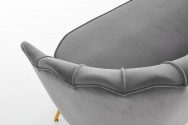 AMORINA XL - Lyxig soffa i grå sammet och stål 133 cm