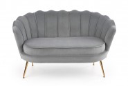 AMORINA XL - Lyxig soffa i grå sammet och stål 133 cm