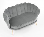 AMORINA XL - Lyxig soffa i grå sammet och stål 133 cm